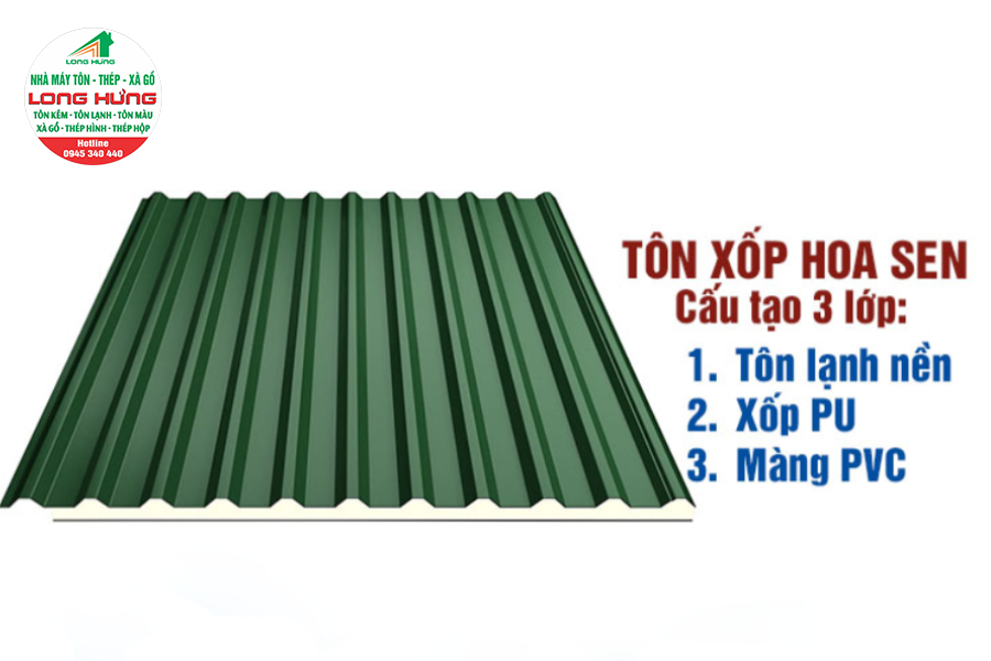 tôn xốp cách nhiệt hoa sen